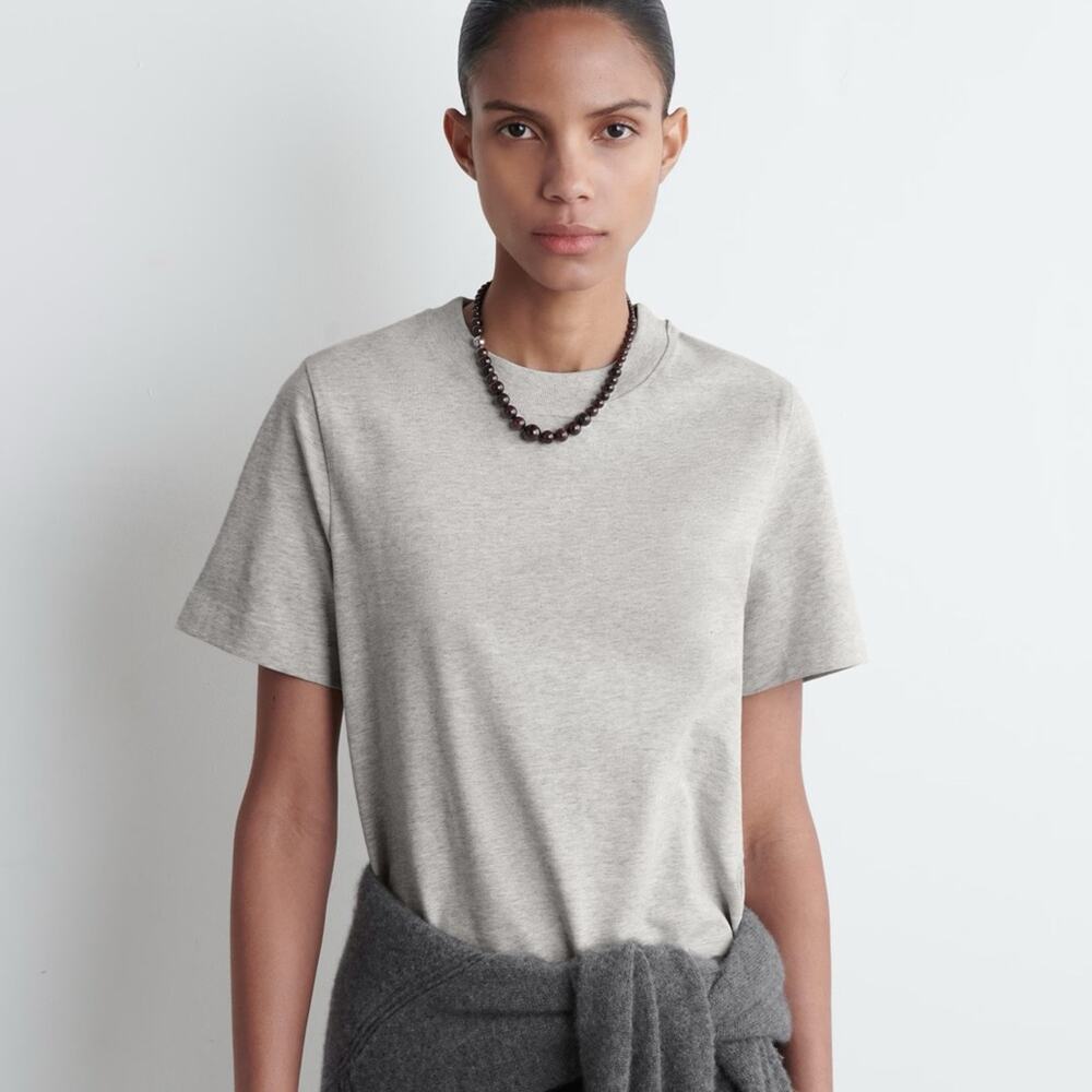 COS CLEAN CUT REGULAR T-SHIRT in Gray Marl size small